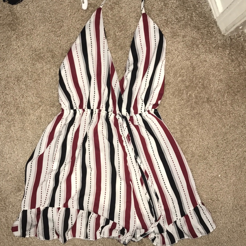 COPY - striped romper with open back